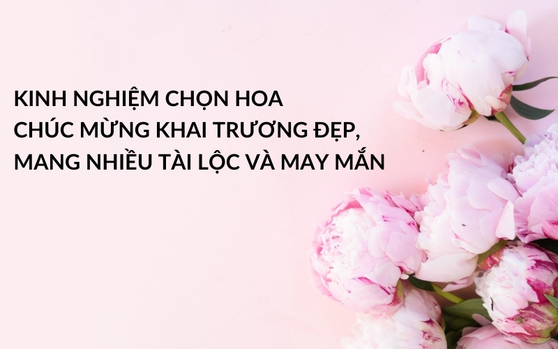 kinh nghiệm chọn hoa chúc mừng khai trương