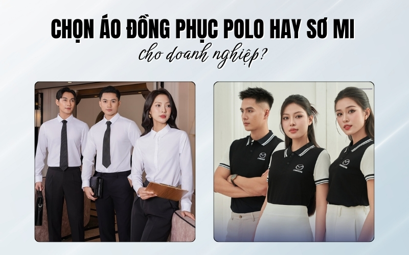 chọn áo đồng phục polo hay sơ mi cho doanh nghiệp